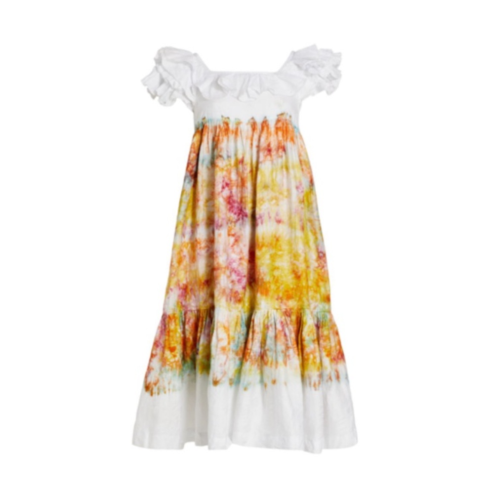 Busayo Folake Midi Dress in White Multi, Size M, New w/Tag, Retail $435